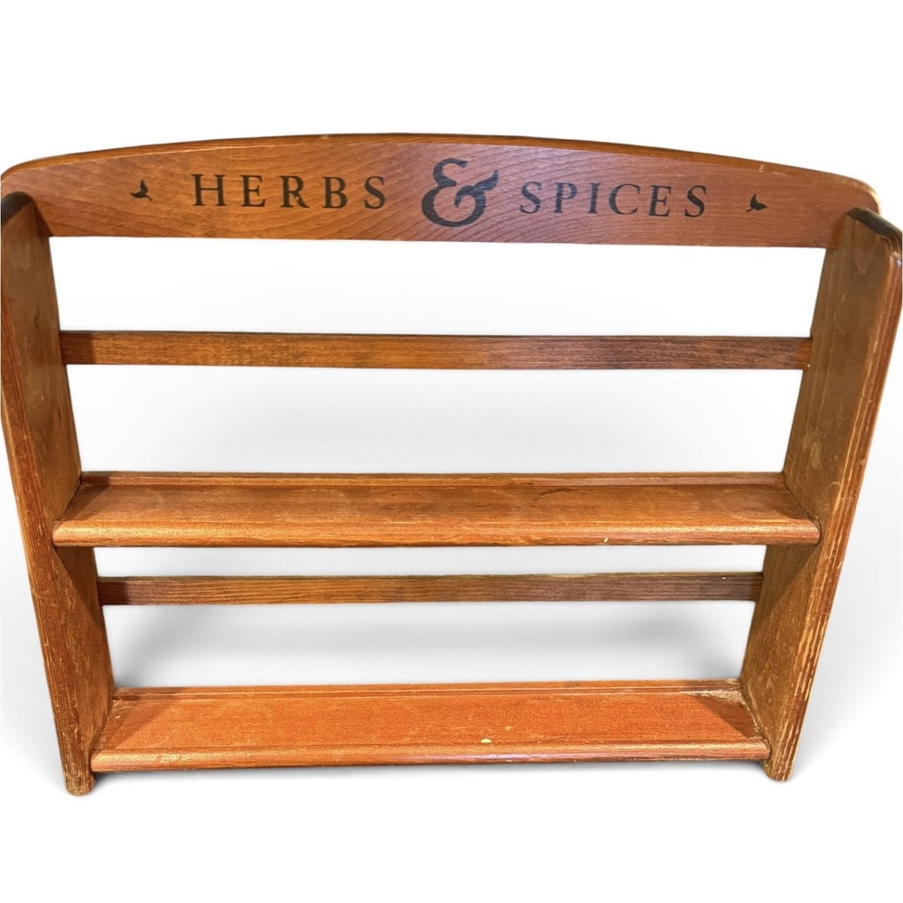 Vintage McCormick Wooden Wall Spice Rack Herbs & Spices Kitchen Shelf Rustic